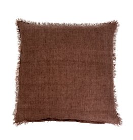 Indaba Lina Linen Pillow - Chocolate - 24" x 24"