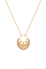 Celine Daoust Five Diamond Moon Crescent Necklace