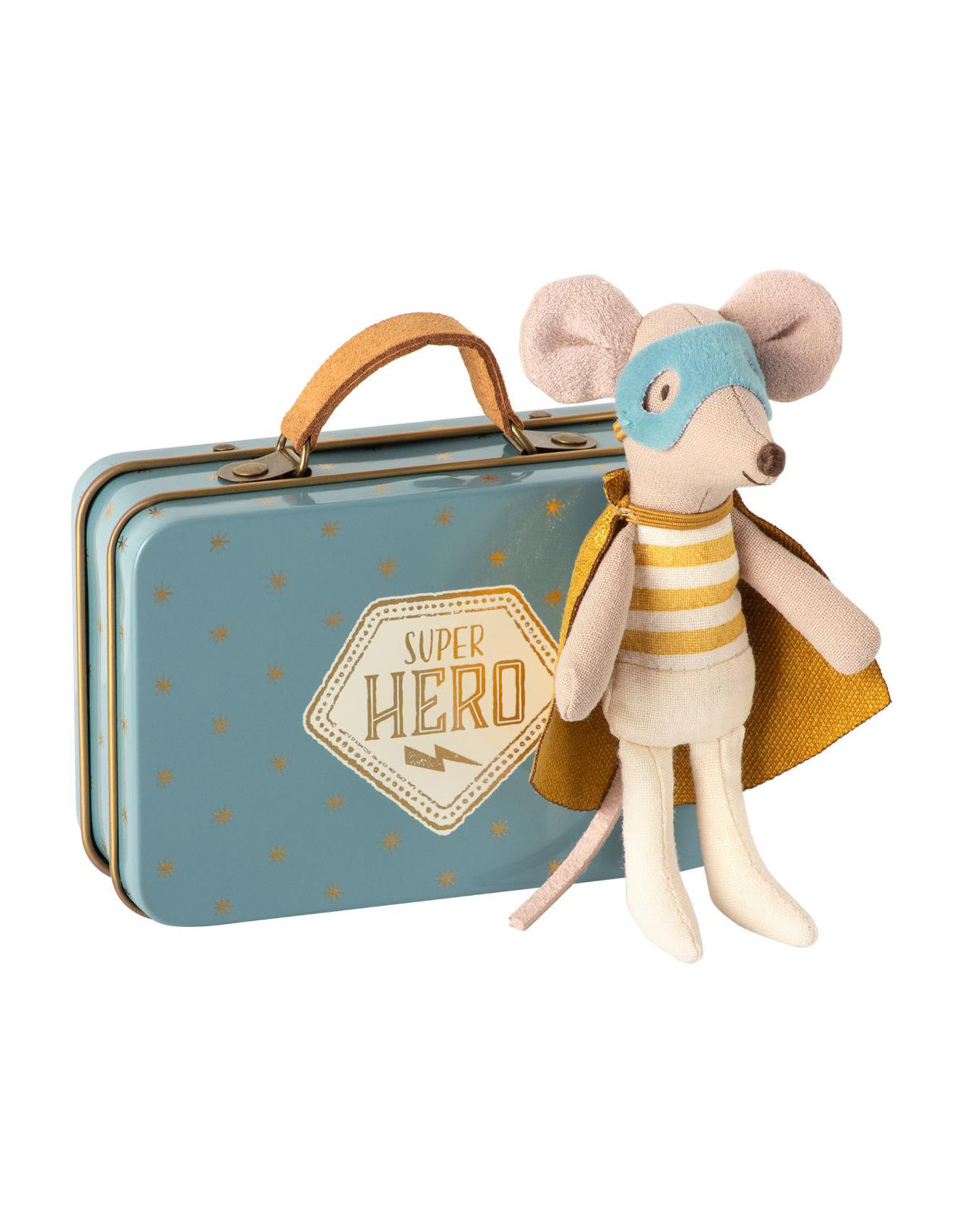 Maileg Superhero Little Brother Mouse in Suitcase