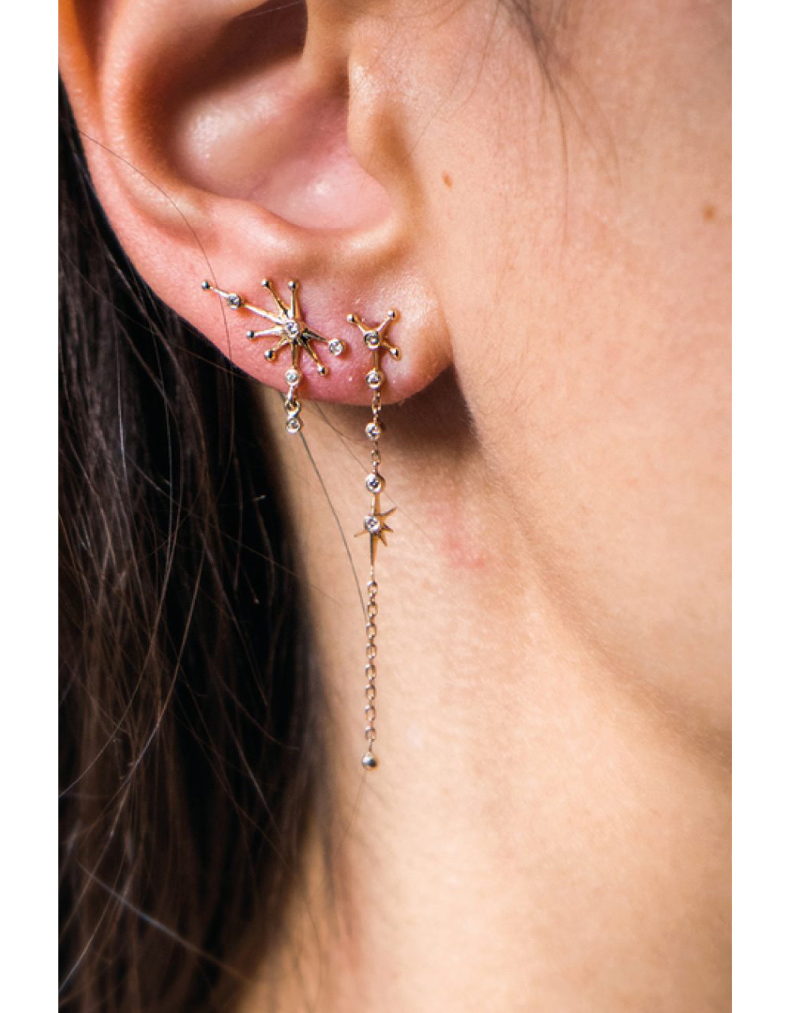 Celine Daoust Diamond Constellation Chain Earrings