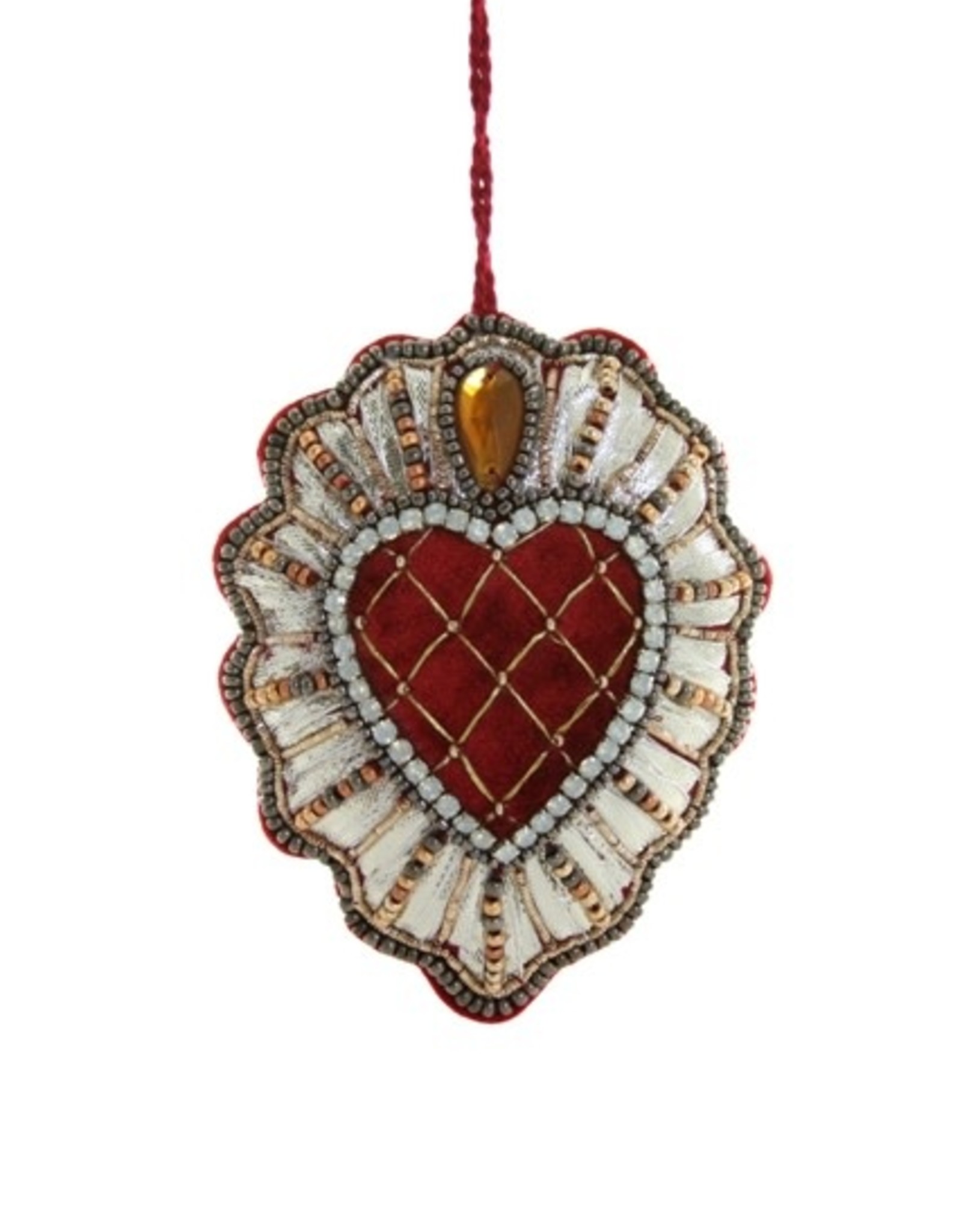 Cody Foster & Co. QUILTED HEART ORNAMENT