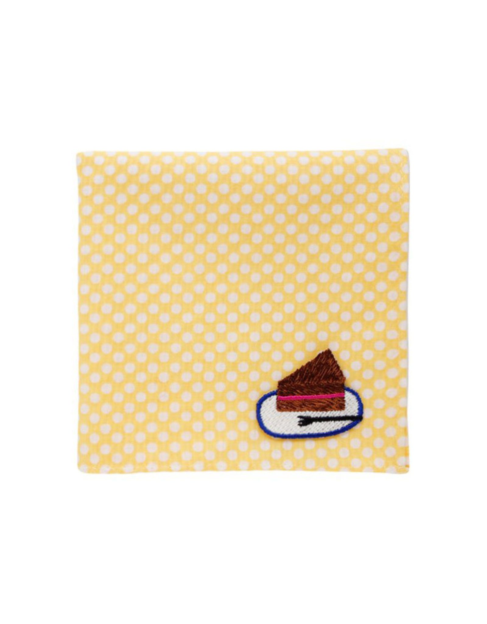 H Tokyo Handkerchiefs "Chocolate Cake" Embroidered Handkerchief