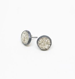 Himatsingka Sparkler 10mm Silver Stud Earrings