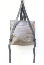 Engso Hand Crafted Convertible Leather Bag - Grey & Taupe