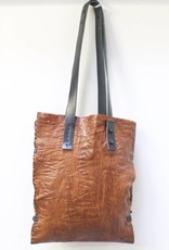 Engso Hand Crafted Double Leather Bag - Tan with Black Straps