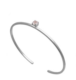 Sarah Mulder Jewelry Obsession Bracelet - Rhodium w/ Rose Quartz