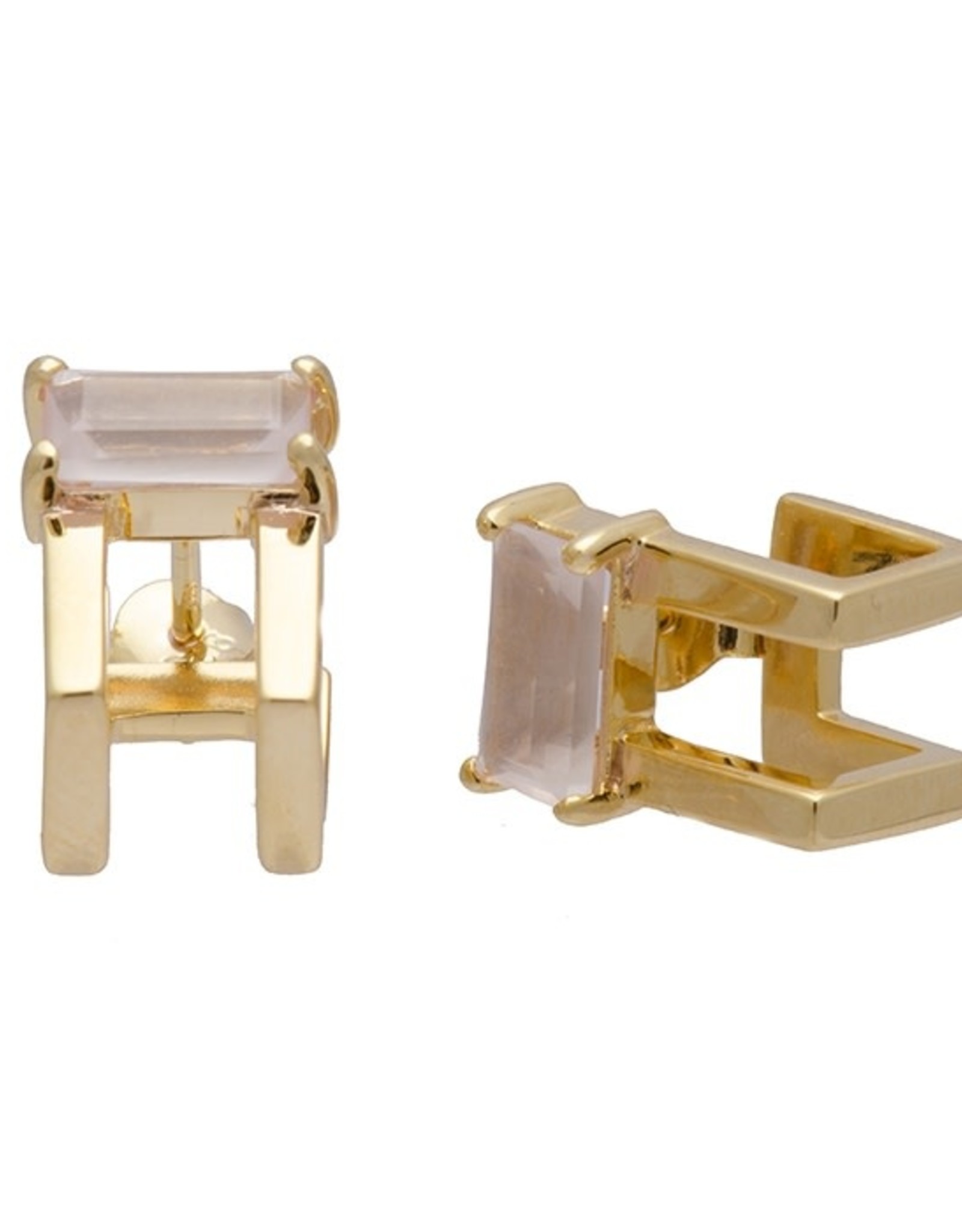 Sarah Mulder Jewelry Gold Catalyst Ear Cuffs - Rose Quartz