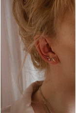 Sarah Mulder Jewelry Silver Lady Ear Climbers - Rose Quartz