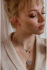 Sarah Mulder Jewelry Gold Lady Ear Climbers - Rose Quartz