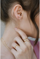 Sarah Mulder Jewelry Silver Cassie Ring - Rose Quartz + Pearl - 6
