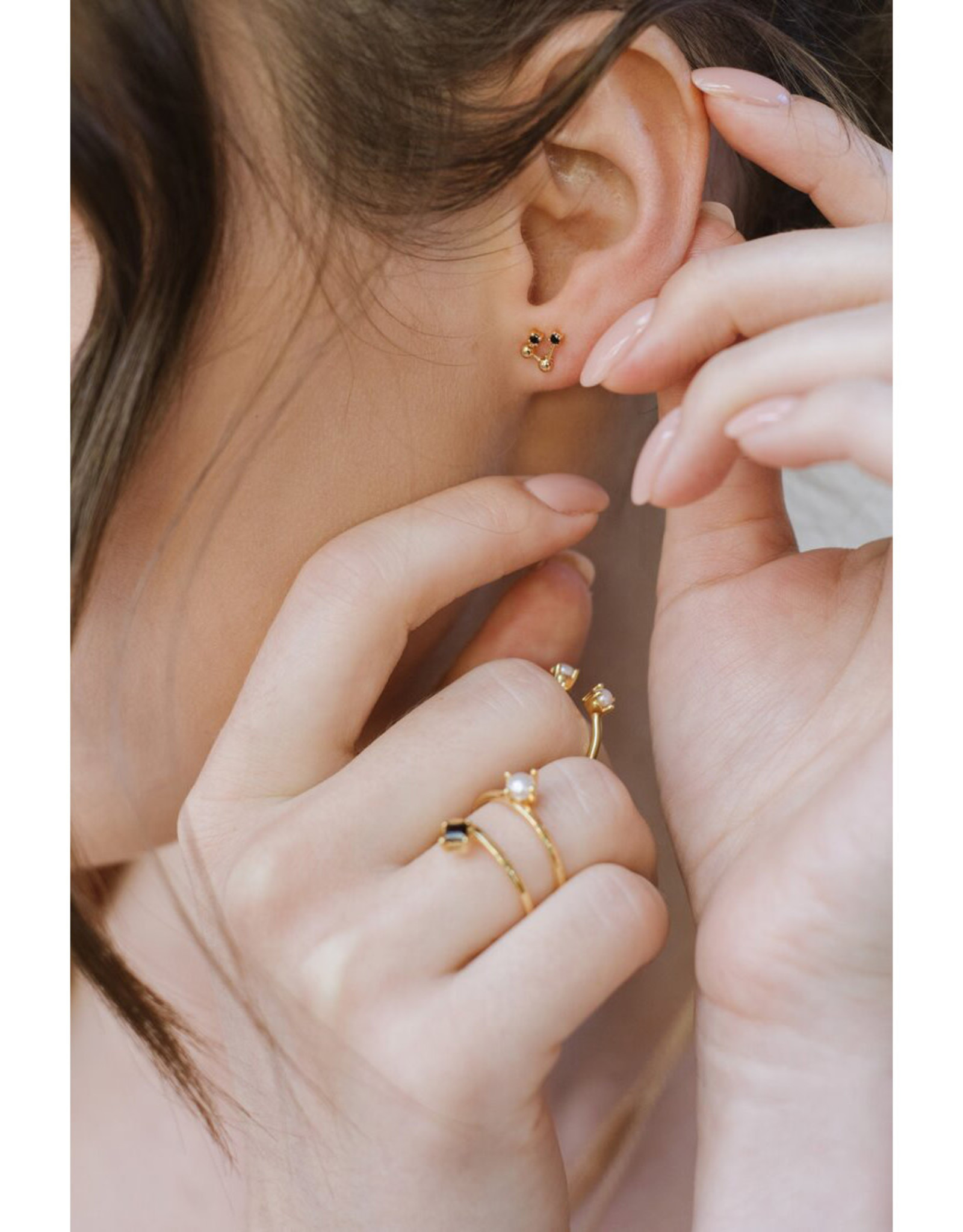 Sarah Mulder Jewelry Gold Cassie Ring - Rose Quartz + Pearl - 8
