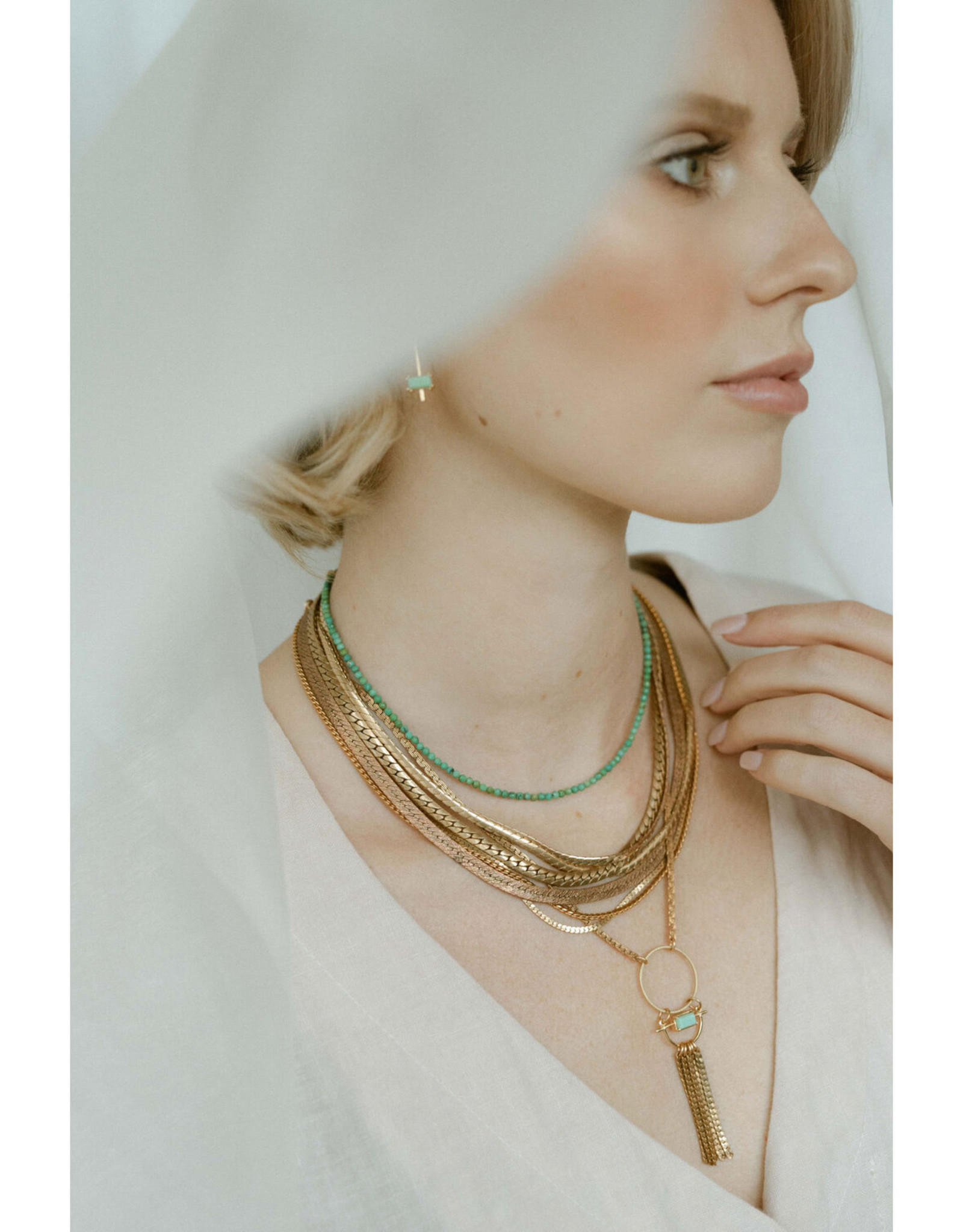 Hailey Gerrits Designs Stone Choker Necklace - Labradorite