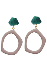 Vayu Jewels Grecia Earrings - Emerald + Putty