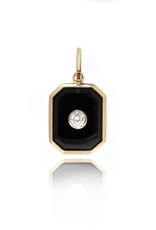 Ashley Zhang Jewelry Onyx Diamond Bezel Charm