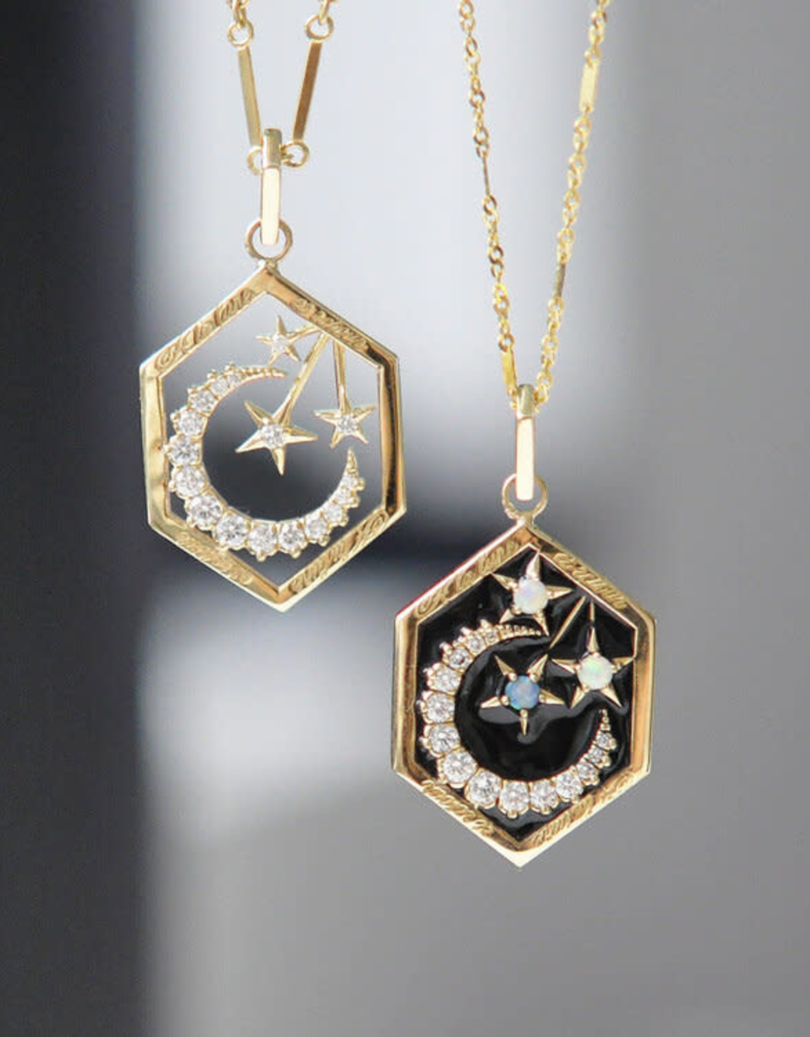 Ashley Zhang Jewelry Enamel Moon Love Token