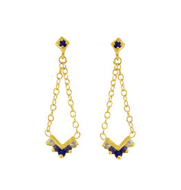 Mason Grace Jewelry Chevron Blue Ombre Chandelier Earrings