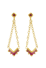 Mason Grace Jewelry Chevron Pink Sapphire Ombre Chandelier Earrings