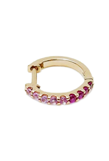 Mason Grace Jewelry SINGLE Mini Bicolor Hoop - Pink Sapphire + Ruby