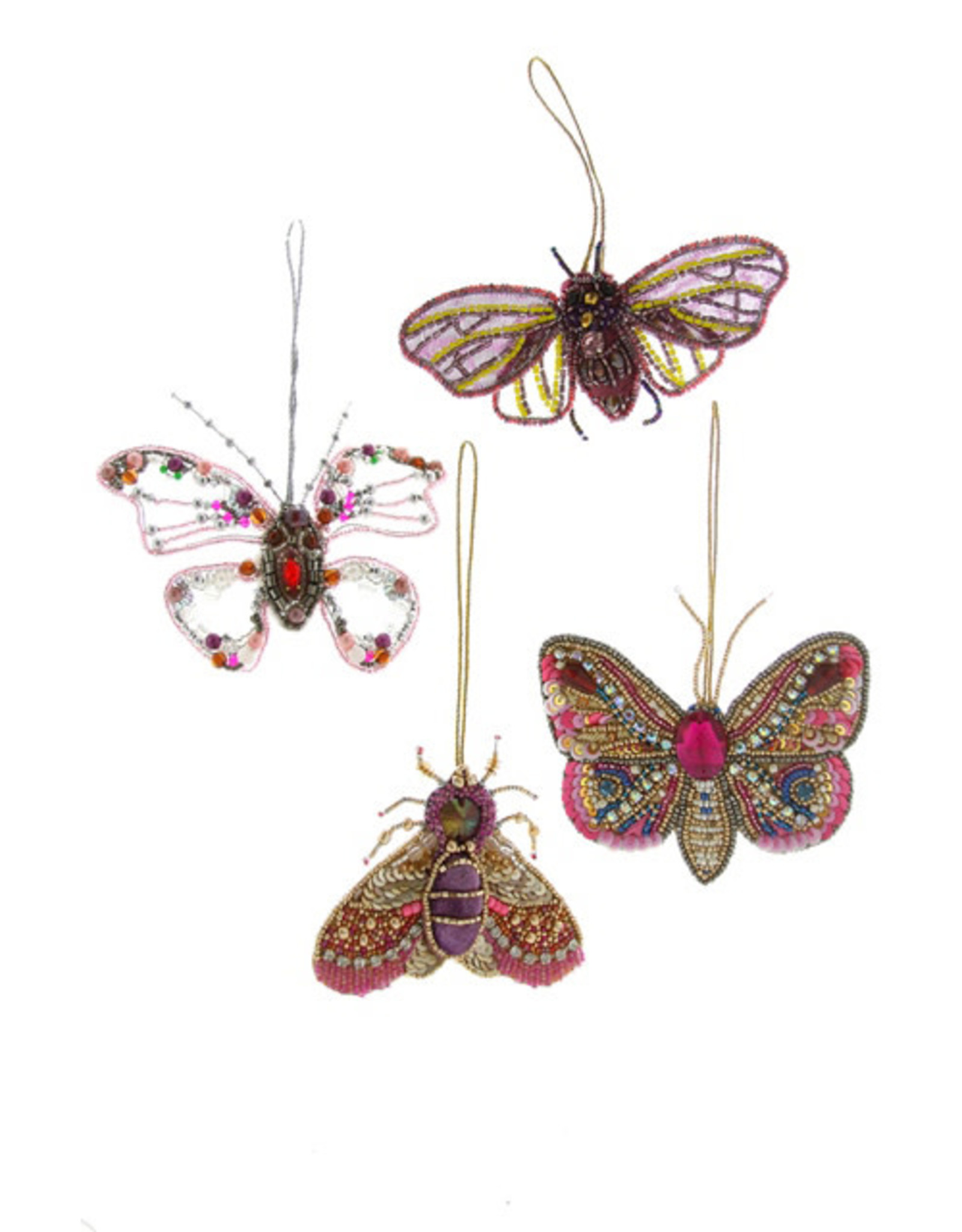 Cody Foster & Co. BEADED WINGED INSECTS ORNAMENT - 4 STYLES