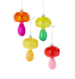 Cody Foster & Co. Single - COLOR BLOCK SPINDLE MUSHROOM ORNAMENT - 4 STYLES