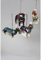 Cody Foster & Co. BUNDLED UP DOG ORNAMENT - 4 STYLES