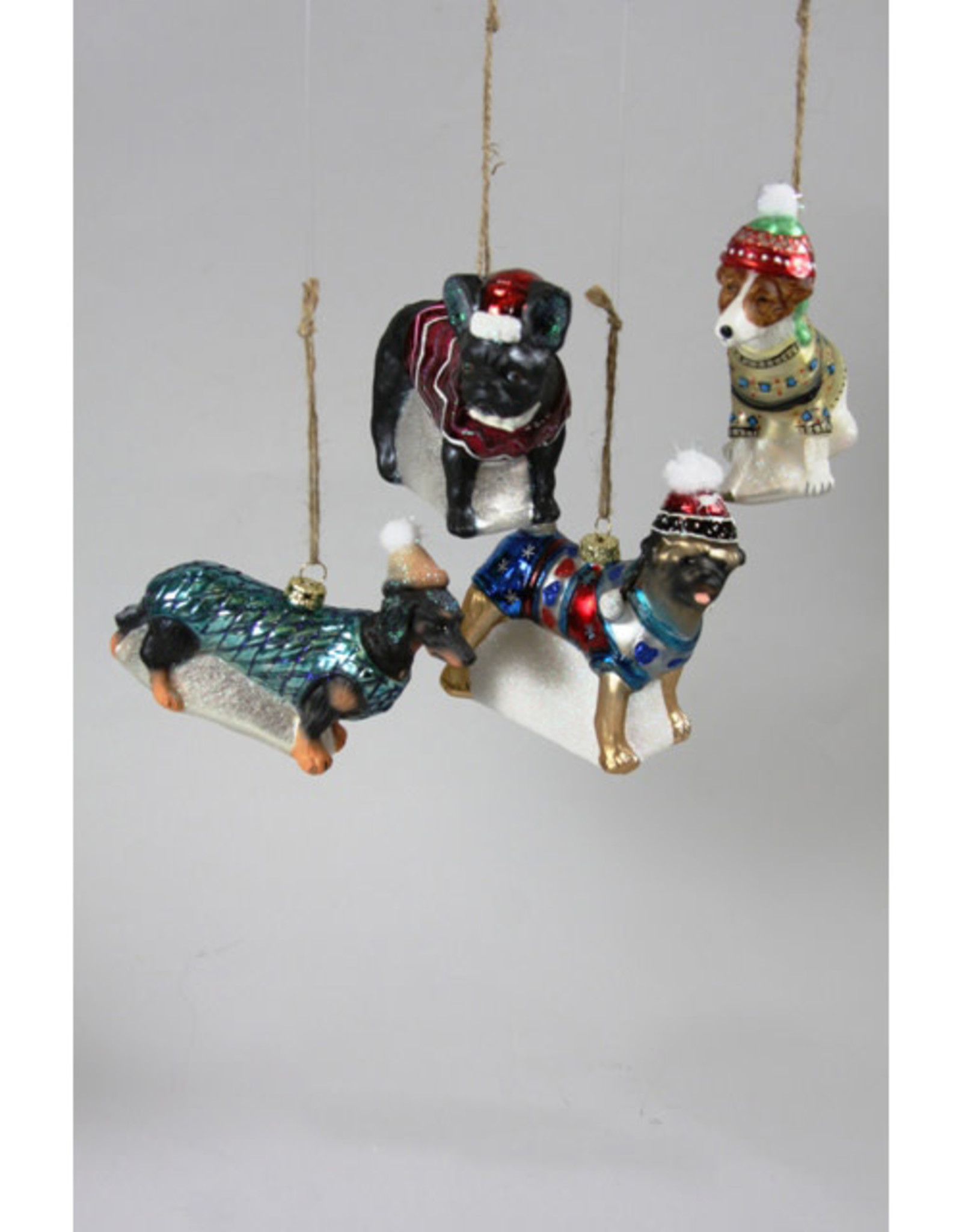 Cody Foster & Co. BUNDLED UP DOG ORNAMENT - 4 STYLES