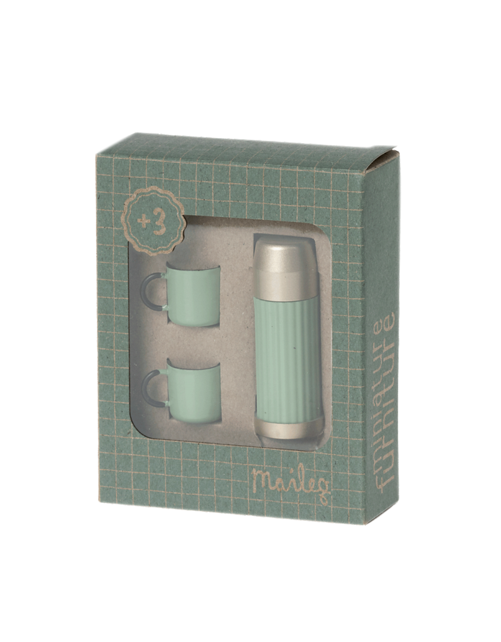 Maileg Miniature Thermos and Cups - Mint