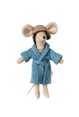 Maileg Mum/Dad Mouse Outfit - Dusty Blue Bathrobe