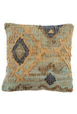 Indaba Kilim Weave Pillow  - Aqua