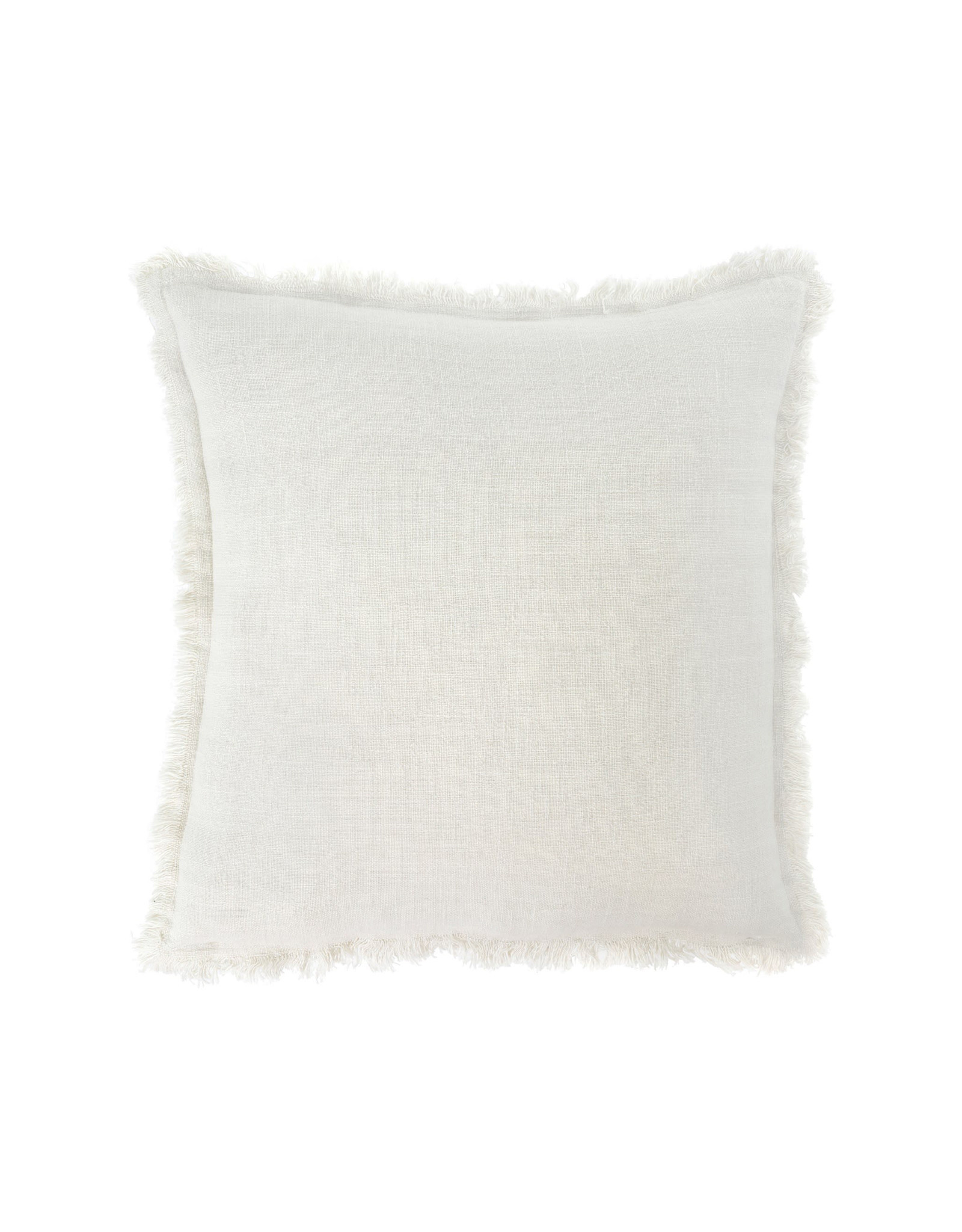 Indaba Frayed Edge Pillow - Ivory