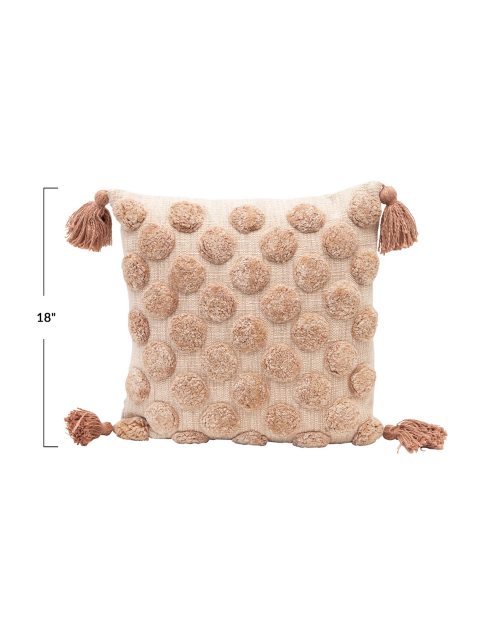 Tufted Blush Pillow with Tassels