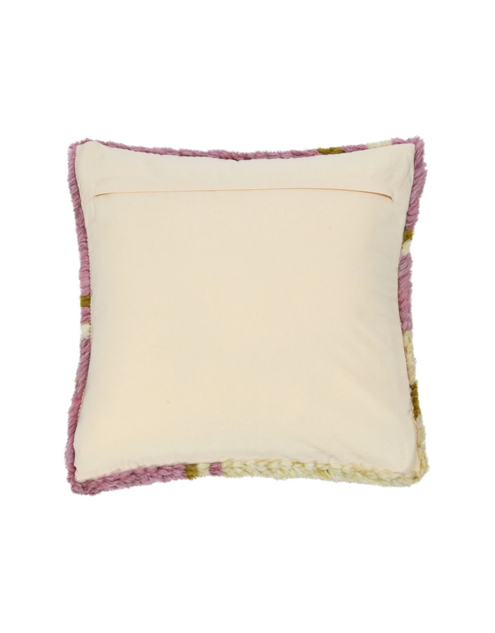 Cream + Chartreuse + Purple Tufted Pillow