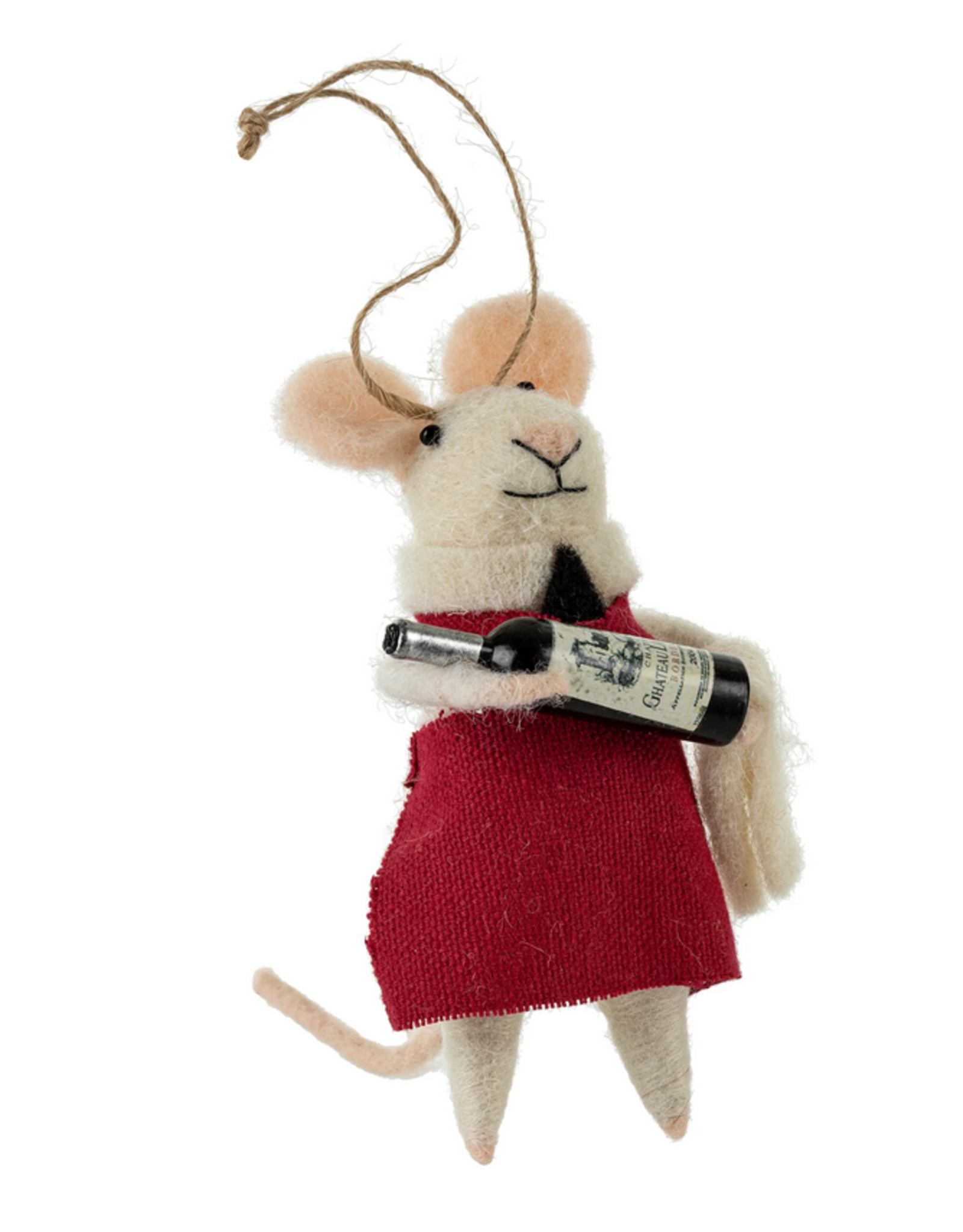 Indaba Monsieur Sommalier Mouse Ornament