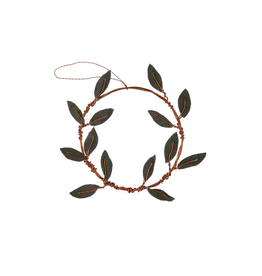 Indaba Olive Wreath Canvas Ornament - Green