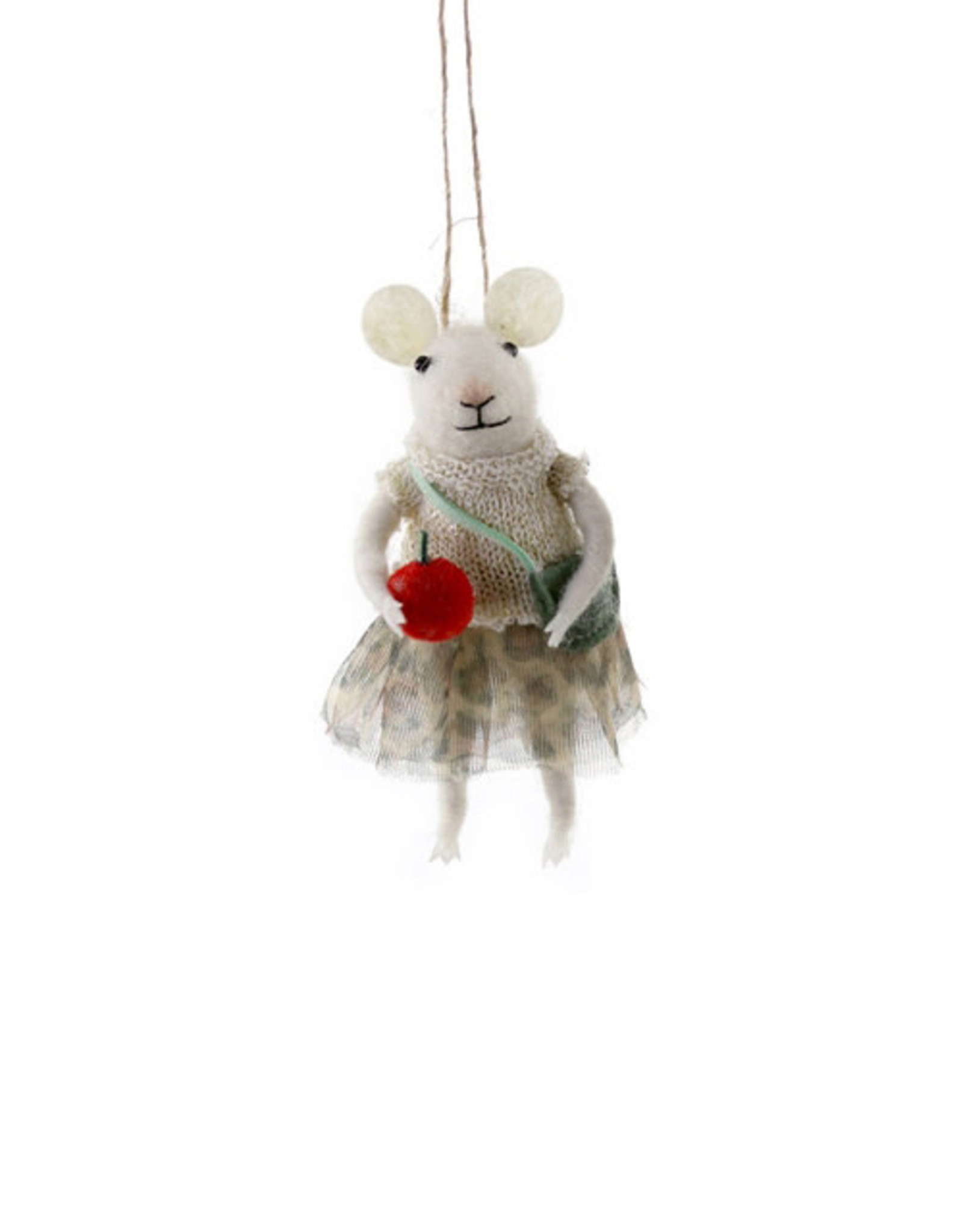 Cody Foster & Co. SCHOOLHOUSE MOUSE ORNAMENT - GIRL