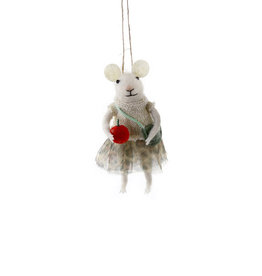 Cody Foster & Co. SCHOOLHOUSE MOUSE ORNAMENT - GIRL