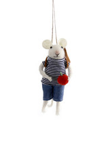Cody Foster & Co. SCHOOLHOUSE MOUSE ORNAMENT - BOY