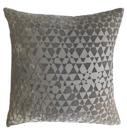 Kevin O'Brien Studio Triangles Silk Velvet Pillow - Nickel