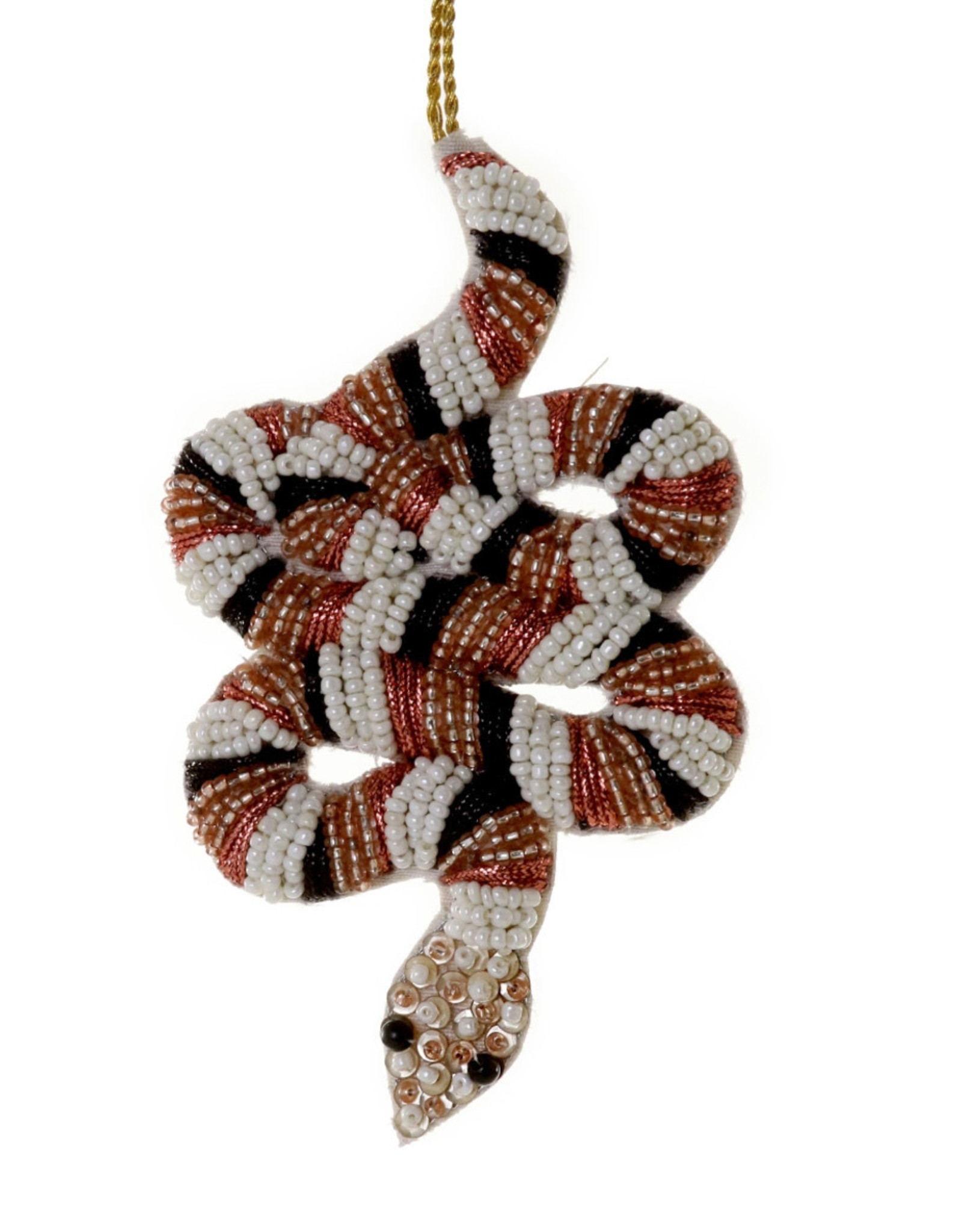 Cody Foster & Co. IVORY TINSEL SNAKE ORNAMENT