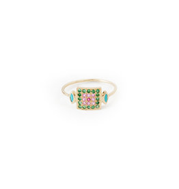 Sophie d'Agon Jewelry Sasha Bullseye Ring - Turquoise