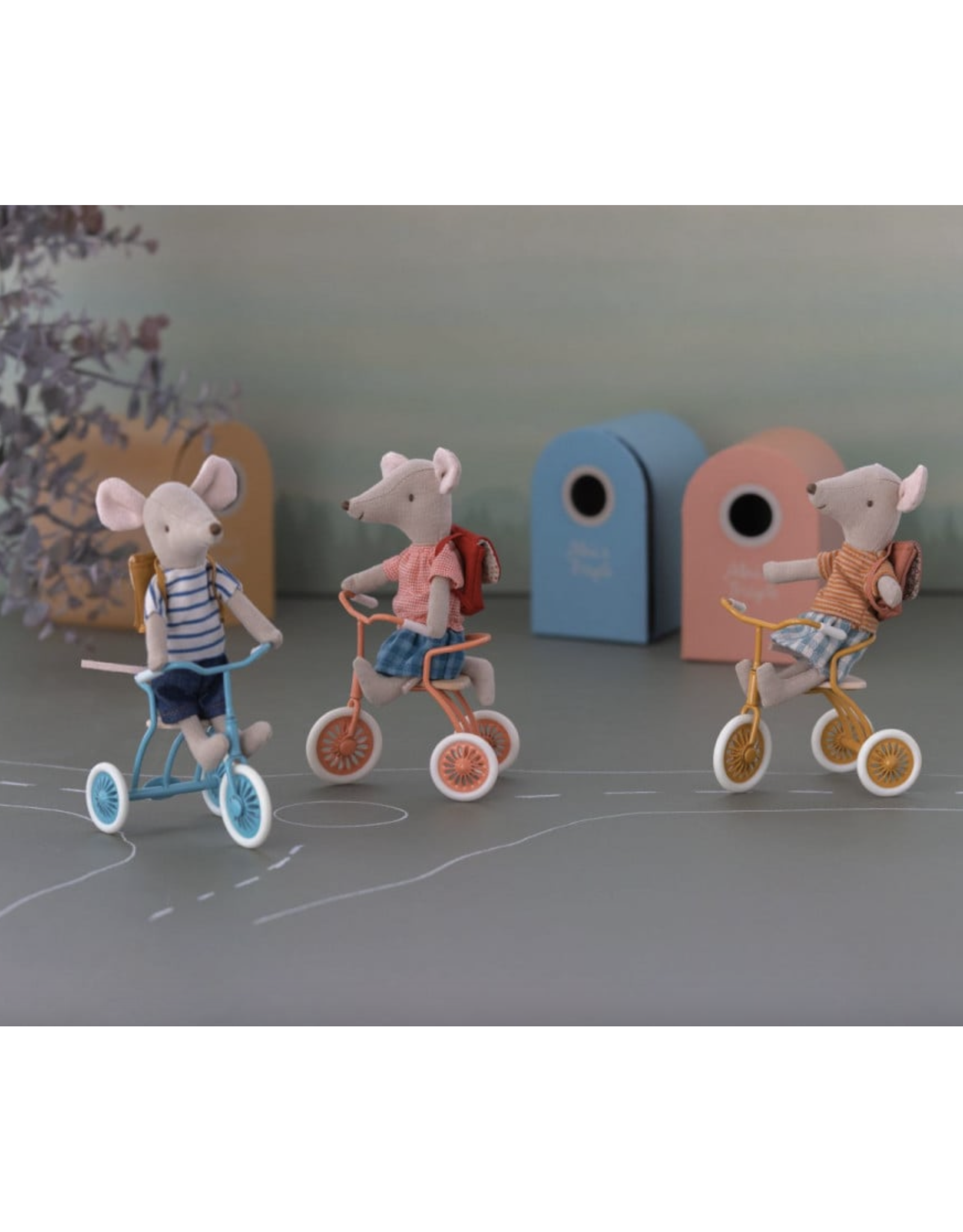 Maileg Mouse Tricycle Shelter - Petrol Blue