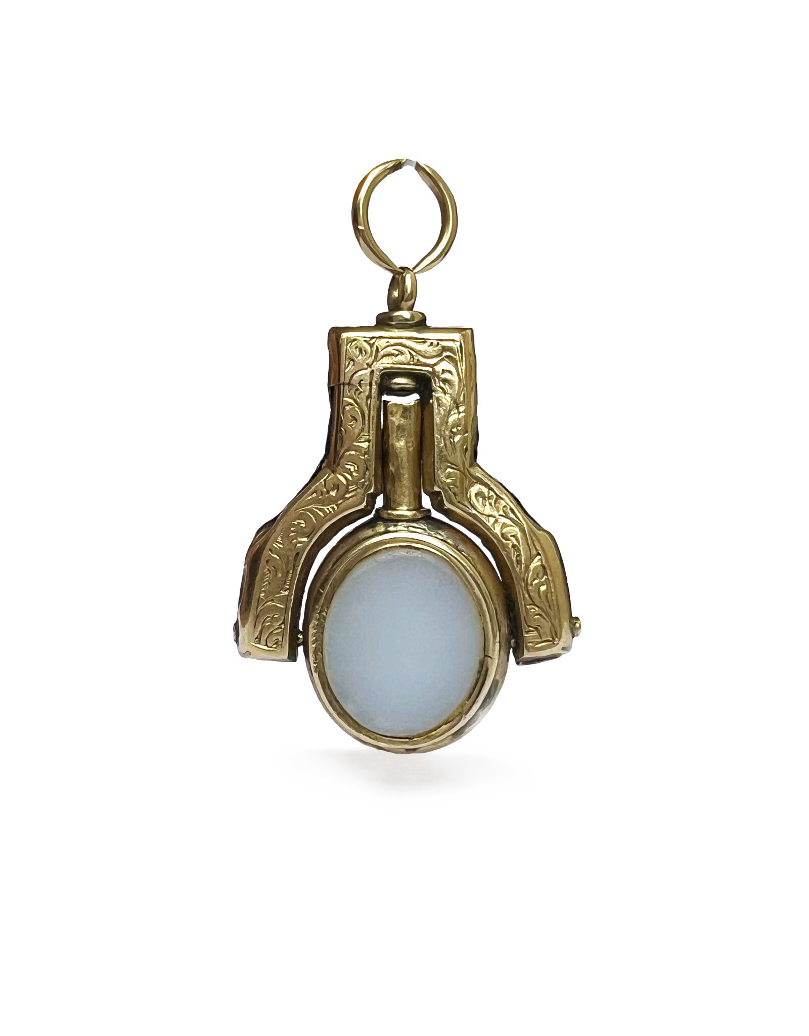 Antique 9k Gold Victorian Agate Watch Winding Fob