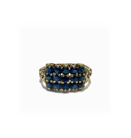 Vintage Blue Sapphire Cluster Ring
