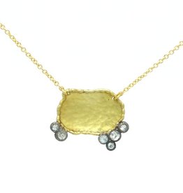 TAP by Todd Pownell Irregular Disc Necklace with 6 Diamonds