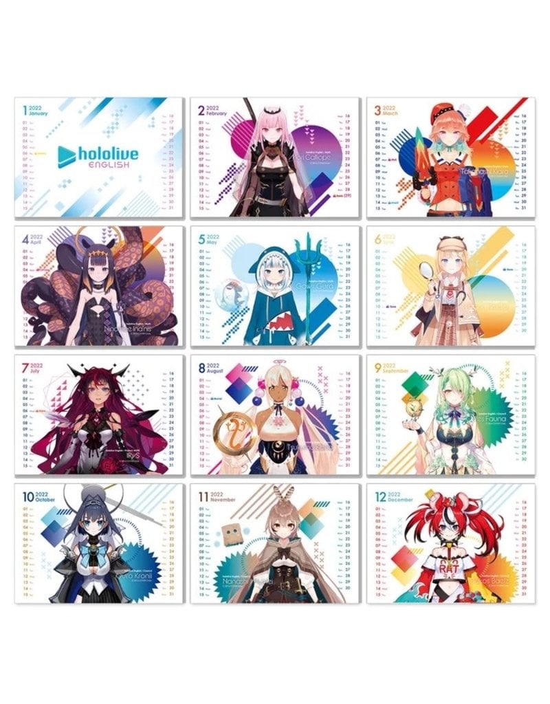 Hololive English 2022 Desk Calendar