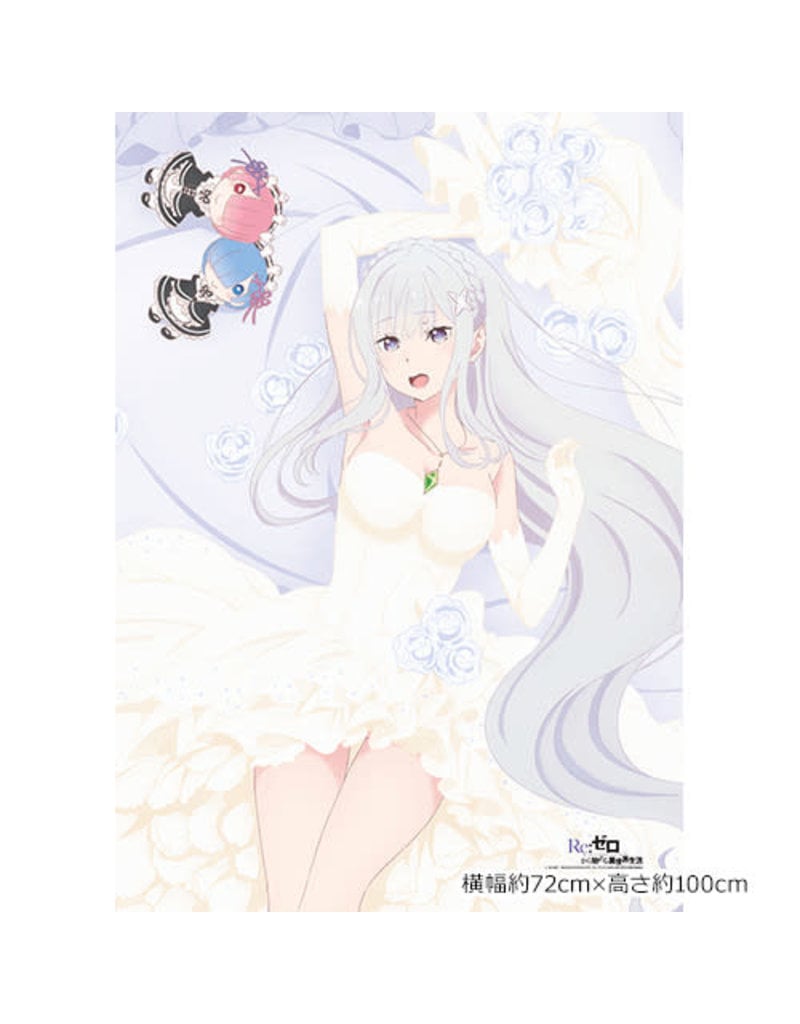 Curtain Damashii Emilia Re:Zero Wedding Dress B1 Wallscroll