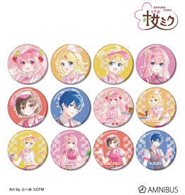Amnibus Sakura Miku American Diner ver. Art by Fumi Trading Glitter Tin Badge(BOX)