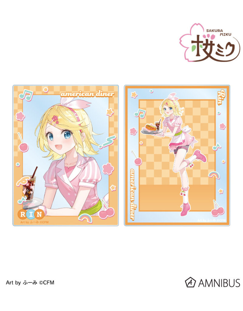 Amnibus Sakura Miku American Diner ver. Art by Fumi Acrylic Card2 Piece set