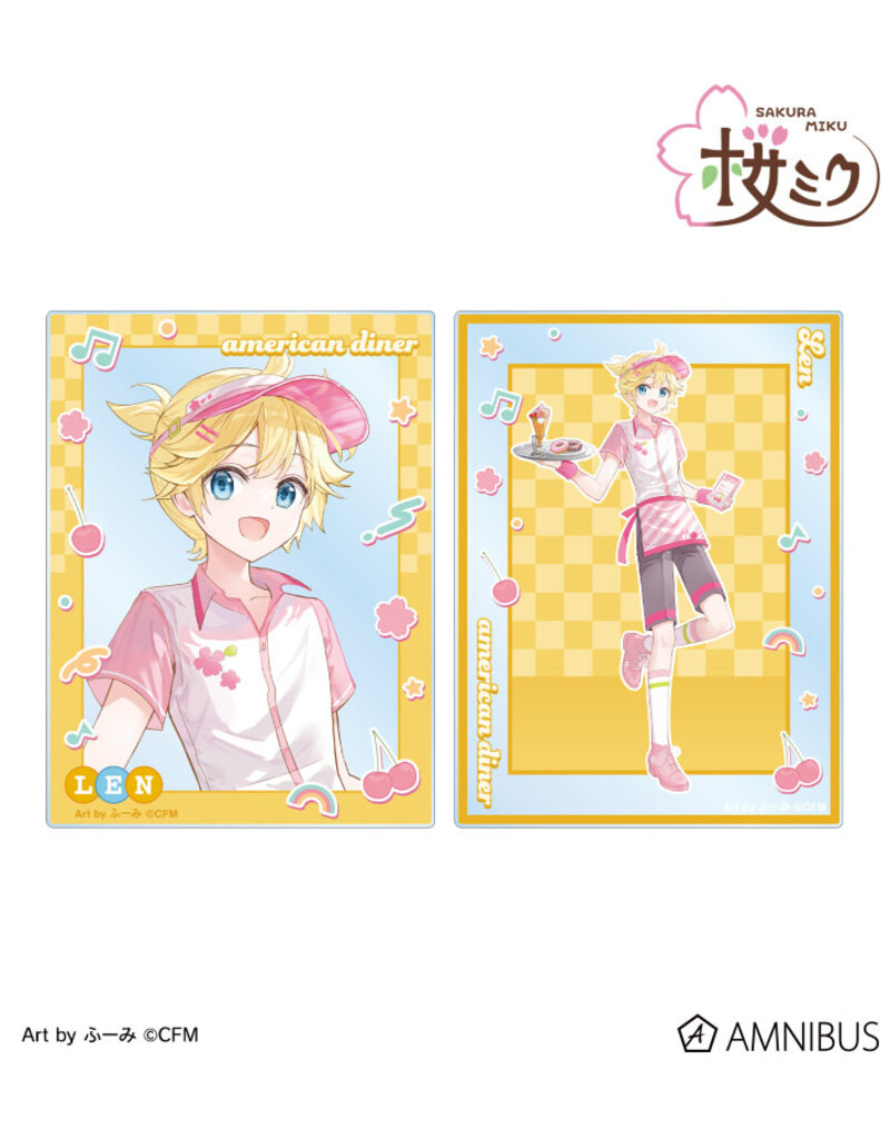 Amnibus Sakura Miku American Diner ver. Art by Fumi Acrylic Card2 Piece set