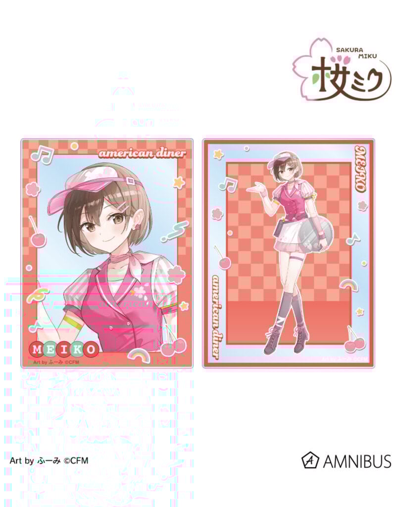 Amnibus Sakura Miku American Diner ver. Art by Fumi Acrylic Card2 Piece set